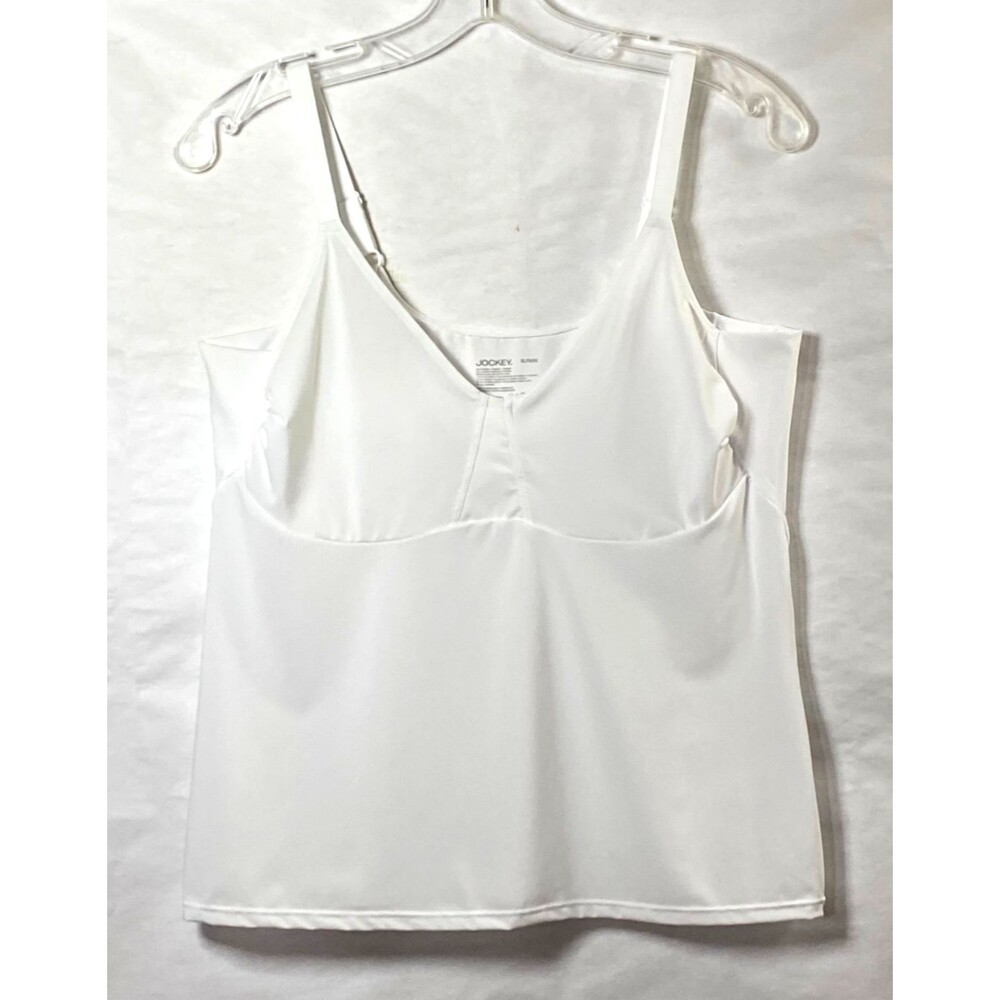 Jockey Camisole Tank Top Womens Size XL White Adjustable Straps Stretch